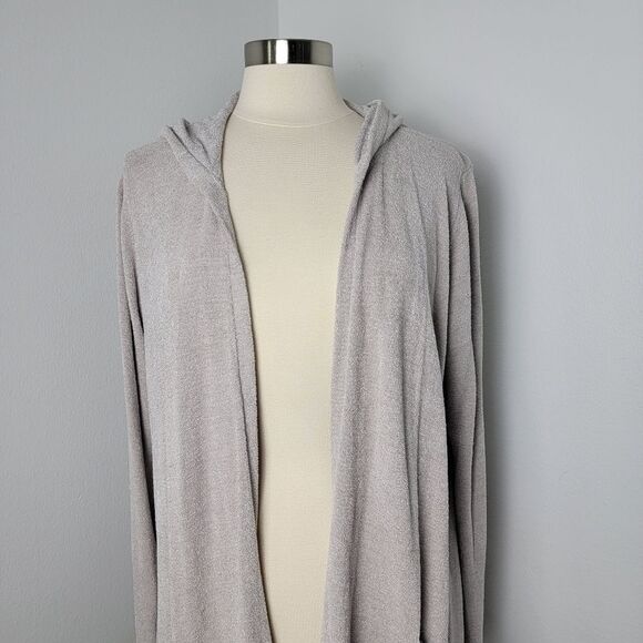 Barefoot Dreams CozyChic Ultra Lite Open-Front Hooded Knit Cardigan Size XL - Picture 3 of 15